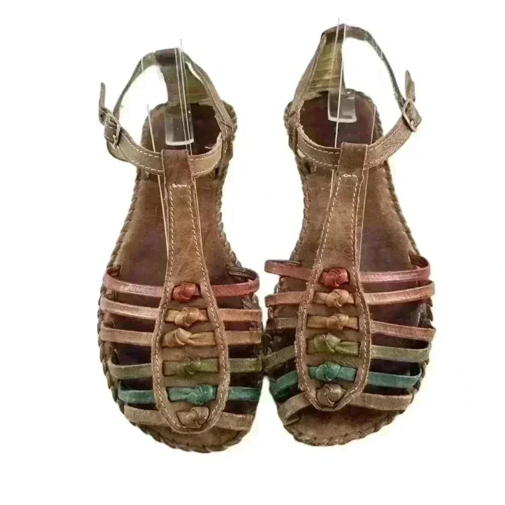 Womens leather flats size 36 multicolored